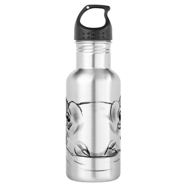 Cute hippo stainless steel water bottle (Front)
