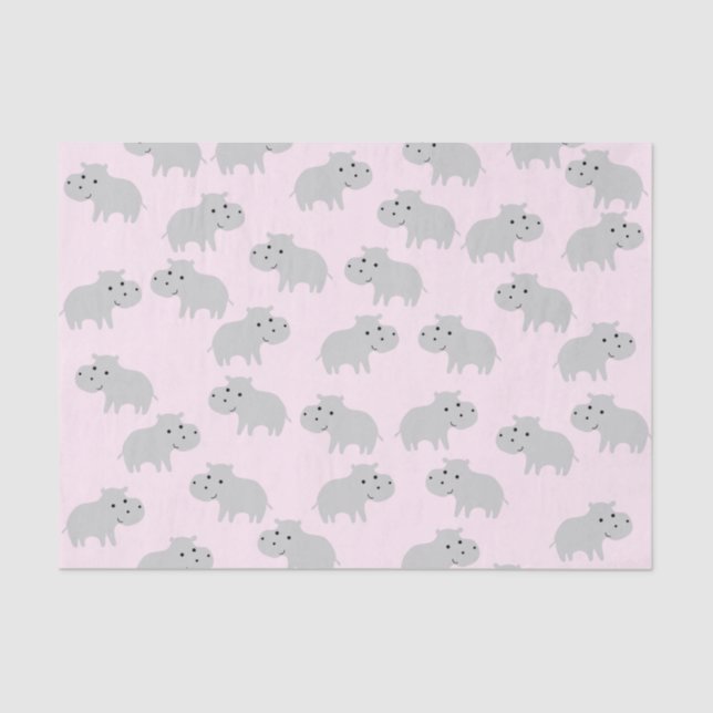 Cute Hippo Tissue Paper (Front)