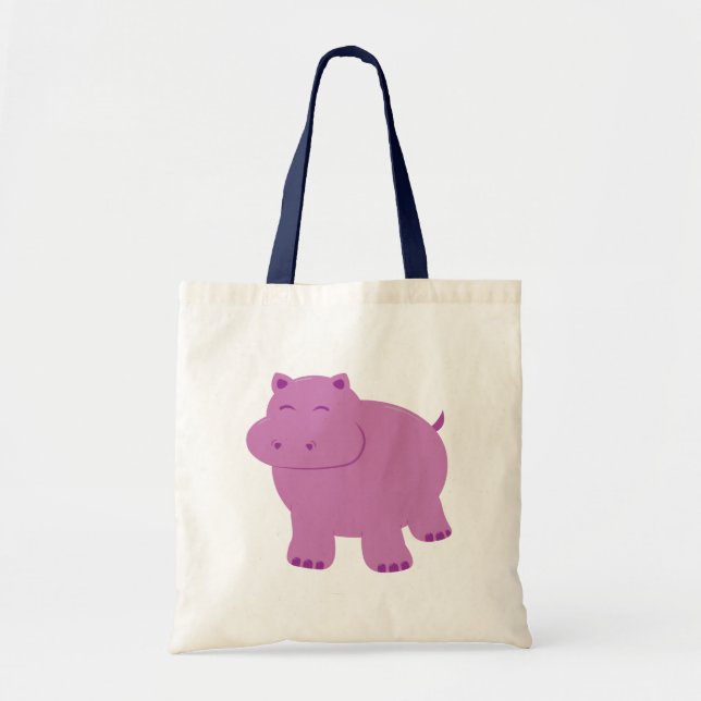 Cute Hippo Tote Bag (Front)