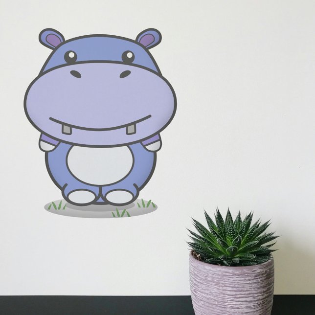 Cute Hippo Wall Decal (Cute Hippo Wall Decal)