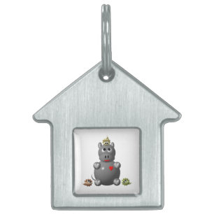 Cute Hippo with Hamsters Pet Tag