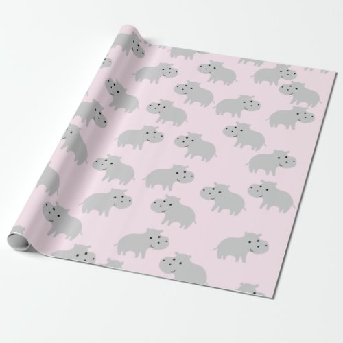 Cute Hippo Wrapping Paper