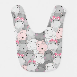 Cute Hippos Baby Bib