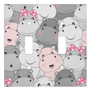 Cute Hippos Light Switch Cover