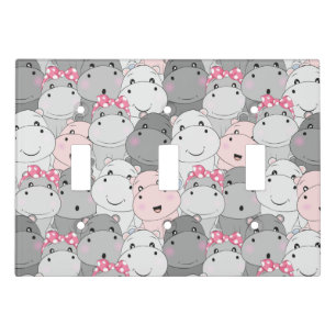 Cute Hippos Light Switch Cover