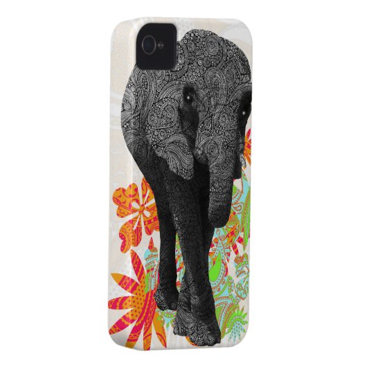 Cute Hippy Elephant Case-Mate iPhone Case (Back/Right)