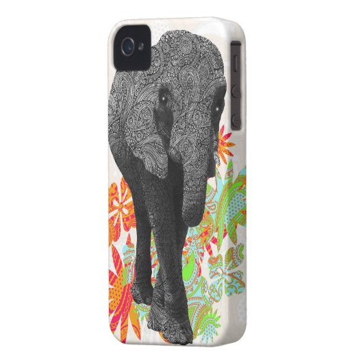 Cute Hippy Elephant Case-Mate iPhone Case (Back Left)