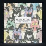 Cute Hipster Cats Pattern Binder<br><div class="desc">Cute Hipster Cats Pattern</div>