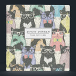 Cute Hipster Cats Pattern Binder<br><div class="desc">Cute Hipster Cats Pattern</div>