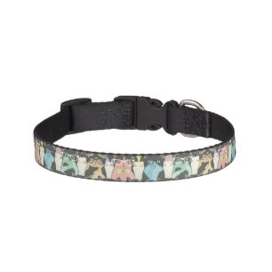 Cute Hipster Cats Pattern Pet Collar