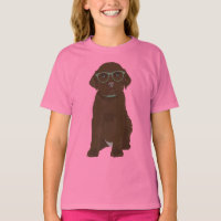 Cute Hipster Chocolate Labrador Retriever Puppy T-Shirt