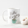 Cute Hipster Coffee Hello Monday Illustration Coffee Mug