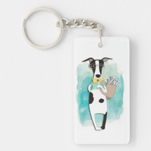 Cute Hipster Dog Keychain