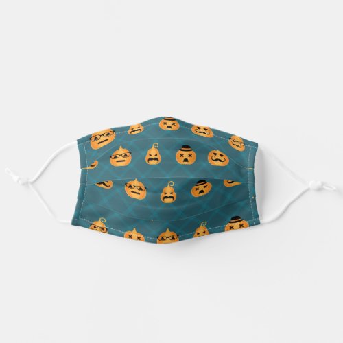 Cute Hipster Jack O Lantern Pumpkin Pattern Adult Cloth Face Mask
