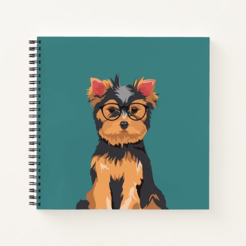 Cute Hipster Little Yorkshire Terrier Notebook