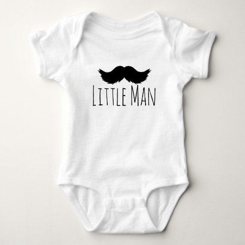 cute hipster moustache little man baby bodysuit