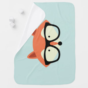 Cute Hipster Red Fox Baby Blanket