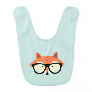 Cute Hipster Red Fox Bib