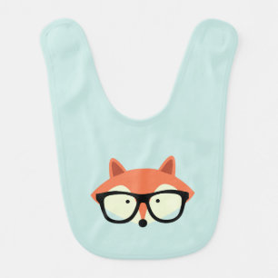 Cute Hipster Red Fox Bib