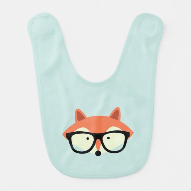 Cute Hipster Red Fox Bib (Front)