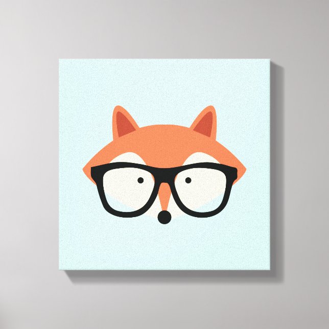 Cute Hipster Red Fox Canvas Print (Front)