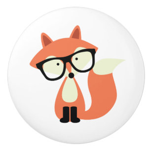 Cute Hipster Red Fox Ceramic Knob