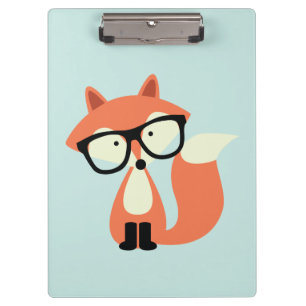 Cute Hipster Red Fox Clipboard