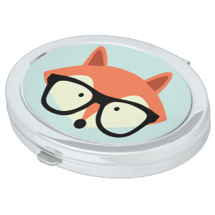 Cute Hipster Red Fox Compact Mirror