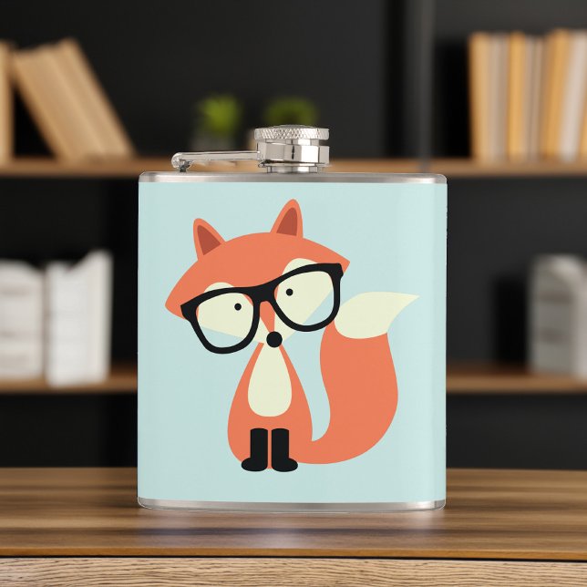 Cute Hipster Red Fox Flask (Creator Uploaded)