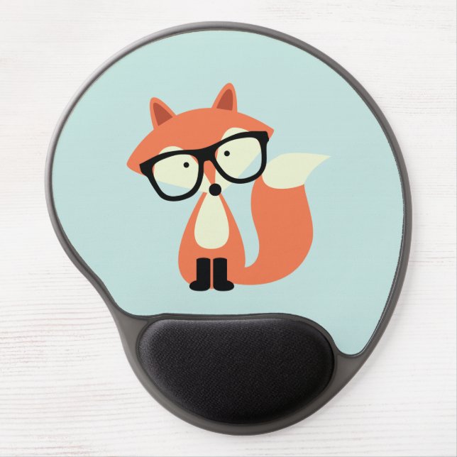 Cute Hipster Red Fox Gel Mouse Pad (Front)