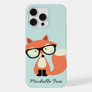 Cute Hipster Red Fox iPhone 15 Pro Max Case