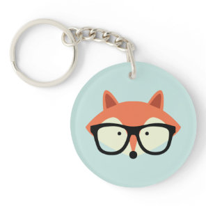 Cute Hipster Red Fox Keychain