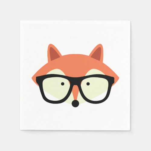 Cute Hipster Red Fox Napkins