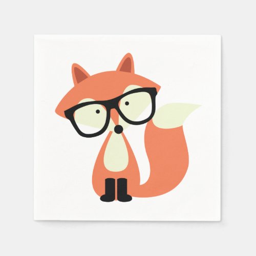 Cute Hipster Red Fox Napkins