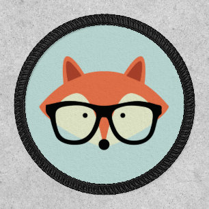 Cute Hipster Red Fox Patch