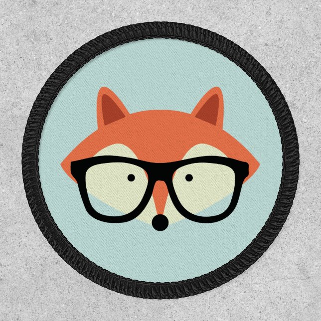 Cute Hipster Red Fox Patch (Front)