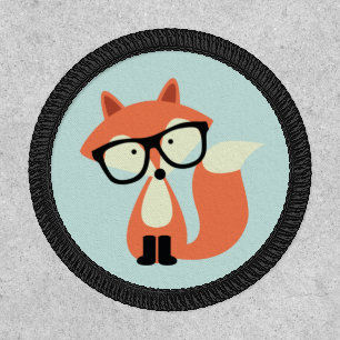 Cute Hipster Red Fox Patch