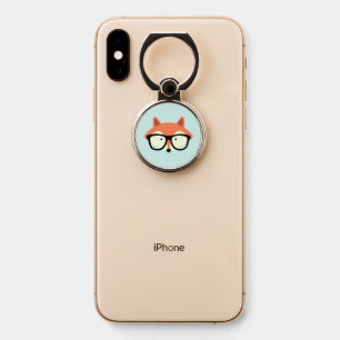 Cute Hipster Red Fox Phone Ring Stand