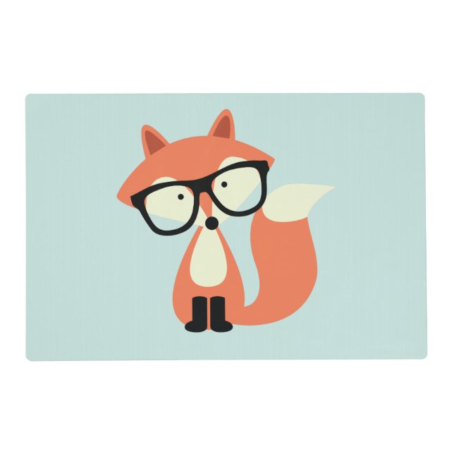 Cute Hipster Red Fox Placemat (Front)