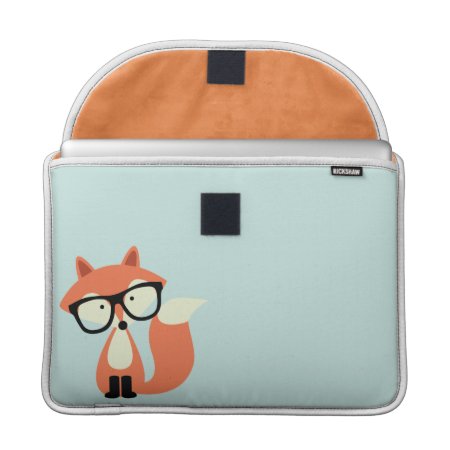 Cute Hipster Red Fox Sleeve For Macbooks