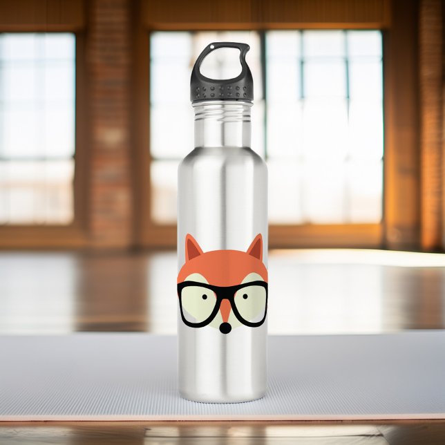 Cute Hipster Red Fox Water Bottle (Creator Uploaded)