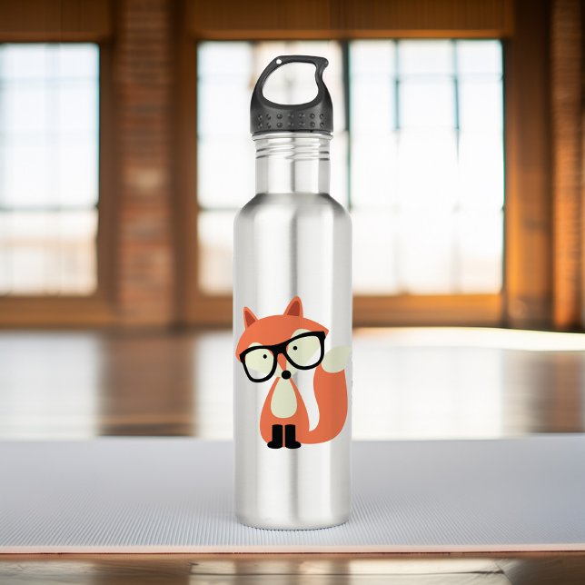 Cute Hipster Red Fox Water Bottle (Creator Uploaded)