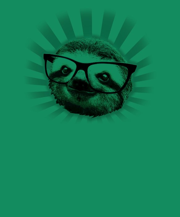 Cute Hipster Sloth T Shirt