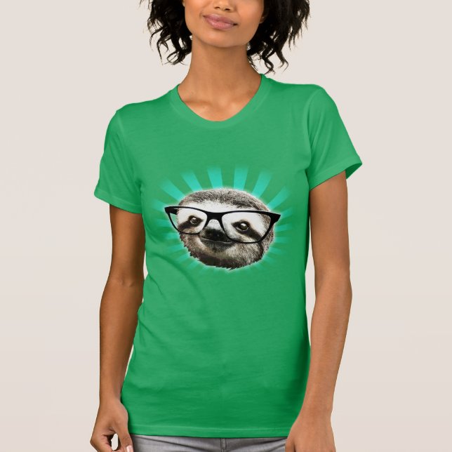 Cute! Hipster Sloth T-Shirt (Front)