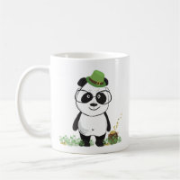 Cute Hipster St Patricks Day Panda Bear Drawing