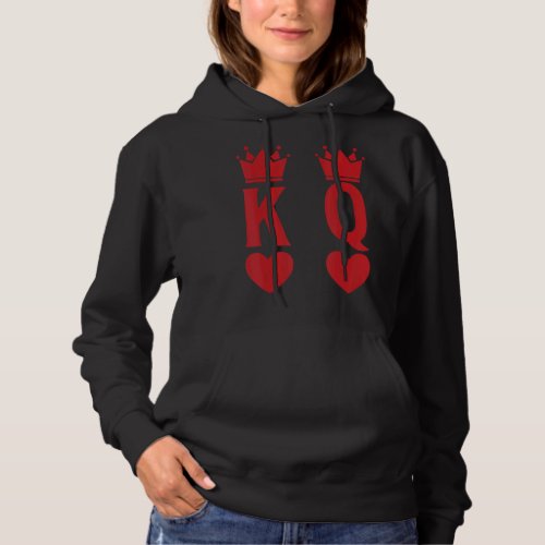 Cute His King Her Queen Heart Costume for Couples Hoodie