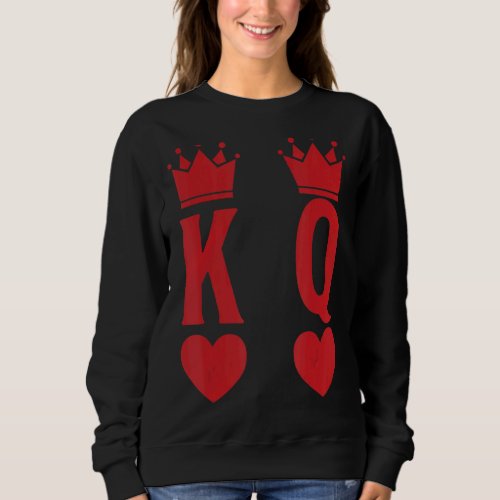 Cute His King Her Queen Heart Costume for Couples Sweatshirt
