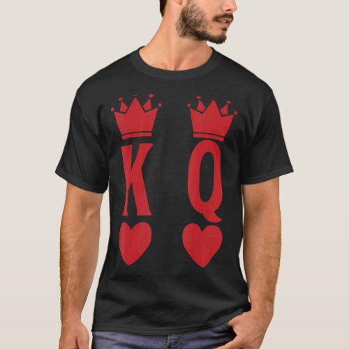 Cute His King Her Queen Heart Costume for Couples T_Shirt