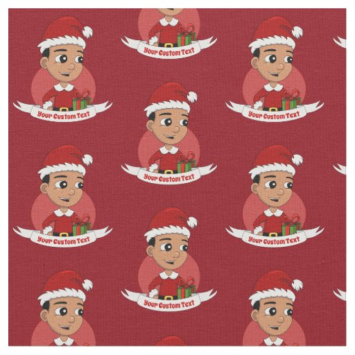 Cute Hispanic Christmas boy cartoon Fabric