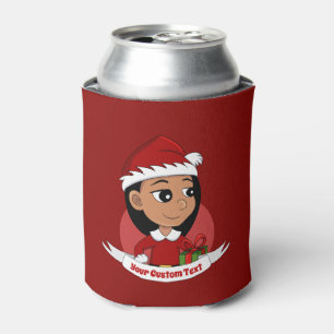 Cute Hispanic girl with long black hair  Can Cooler